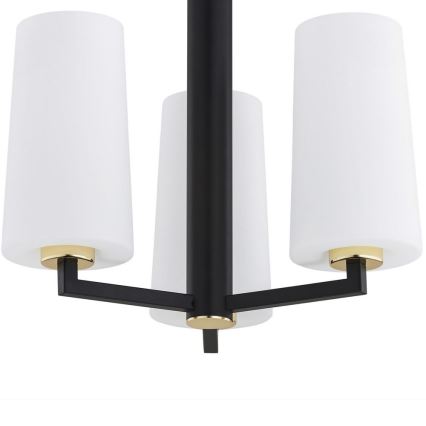 Argon 6143 - Lampadario su palo CAMELOT PLUS 3xE27/15W/230V nero/bianco/oro