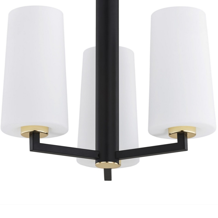 Argon 6143 - Lampadario su palo CAMELOT PLUS 3xE27/15W/230V nero/bianco/oro