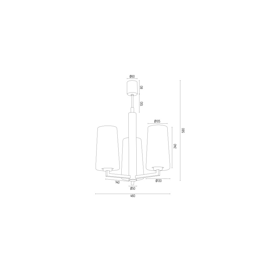 Argon 6143 - Lampadario su palo CAMELOT PLUS 3xE27/15W/230V nero/bianco/oro