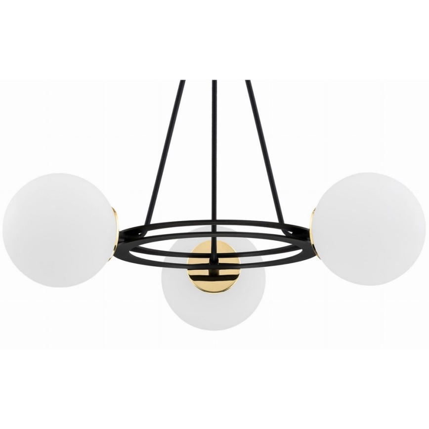 Argon 6150 - Lampadario su palo AMALFI 3xE27/15W/230V nero/bianco