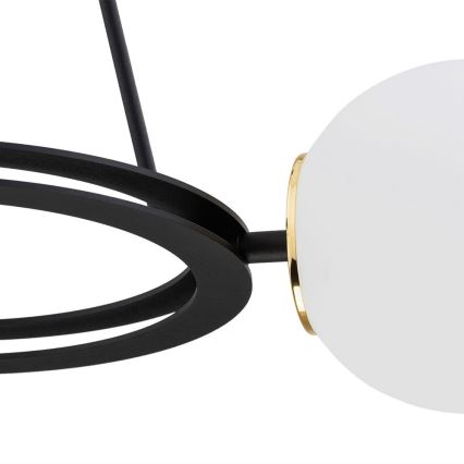 Argon 6150 - Lampadario su palo AMALFI 3xE27/15W/230V nero/bianco
