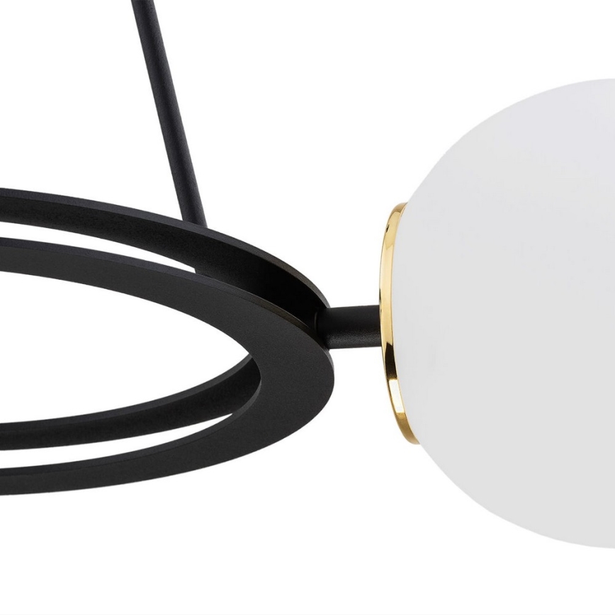 Argon 6150 - Lampadario su palo AMALFI 3xE27/15W/230V nero/bianco