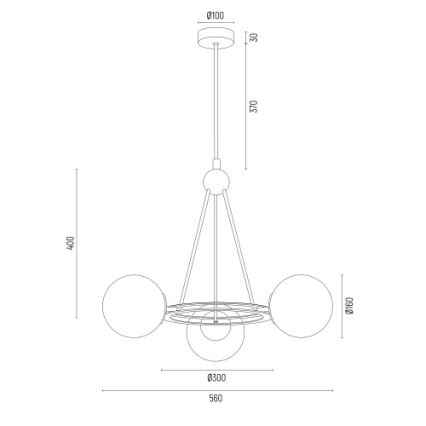 Argon 6150 - Lampadario su palo AMALFI 3xE27/15W/230V nero/bianco
