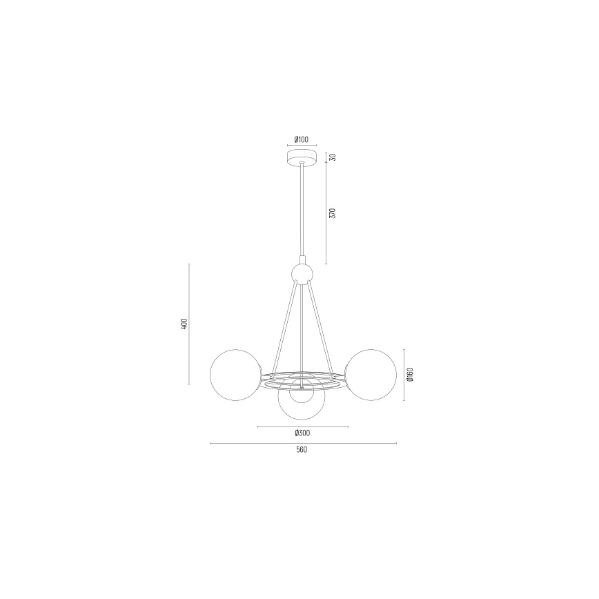 Argon 6150 - Lampadario su palo AMALFI 3xE27/15W/230V nero/bianco