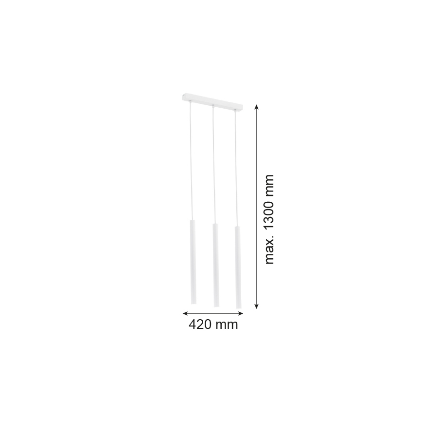 Argon 6178 - Lampadario a sospensione con filo ETNA 3xG9/6W/230V bianco