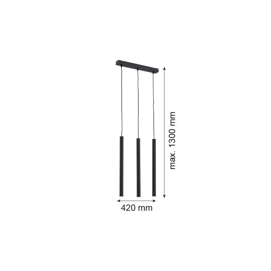 Argon 6179 - Hängeleuchte an Seil ETNA 3xG9/6W/230V schwarz