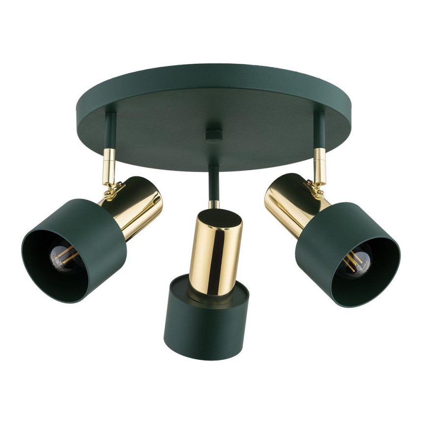 Argon 6196 - Luce Spot DORIA 3xE27/15W/230V verde/ottone