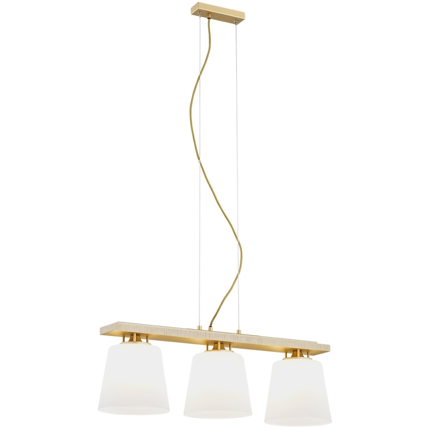 Argon 6250 - Lampadario a sospensione con filo ARDEN 3xE27/15W/230V oro
