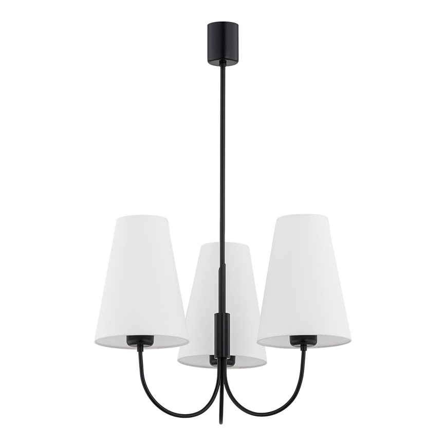 Argon 6268 - Lampadario a sospensione con supporto rigido SAFIANO 3xE27/15W/230V nero