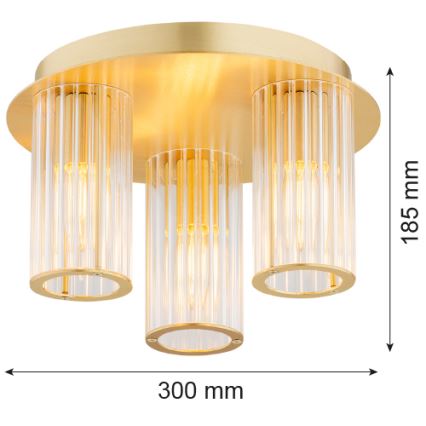 Argon 6304 - Plafoniera HAMPTON 3xE14/7W/230V oro