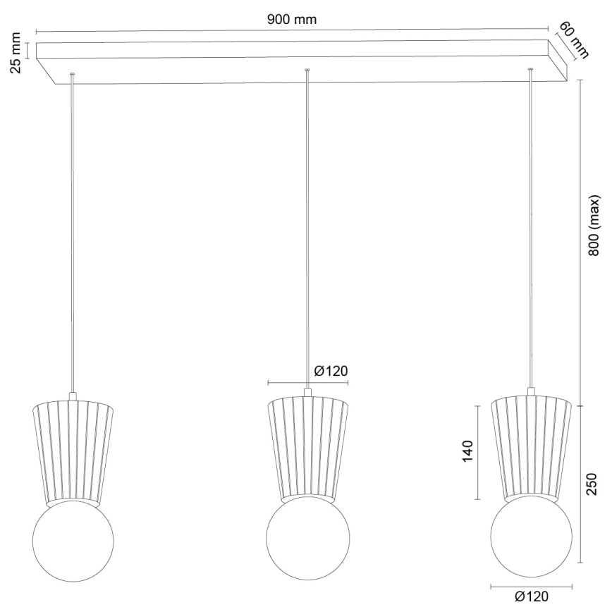 Argon 6357 - Badezimmer-Pendelleuchte mit Kabelaufhängung VOLANTE 3xG9/6W/230V IP44 beige