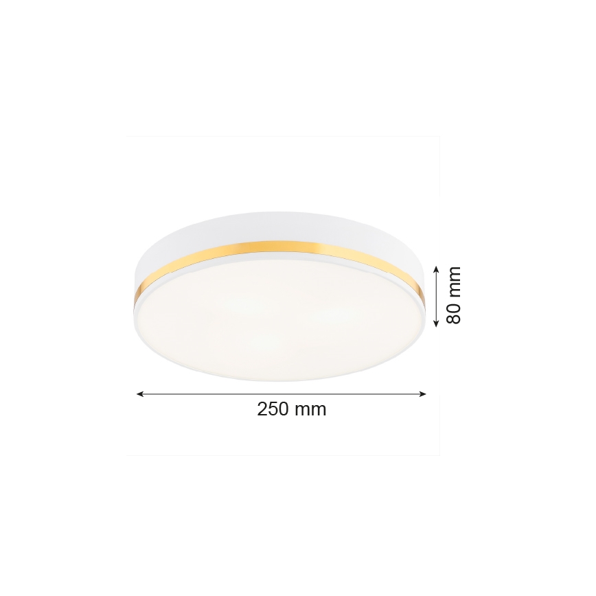 Argon 7034 - Plafonnier AMORE 2xE27/15W/230V diam. 25 cm blanc/doré