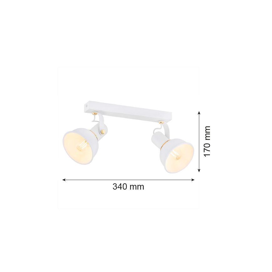 Argon 7036 - Spot TWIST 2xE14/7W/230V blanc/doré