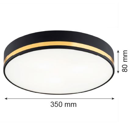 Argon 7041 - Deckenleuchte AMORE 2xE27/15W/230V Durchschn. 35 cm schwarz/gold