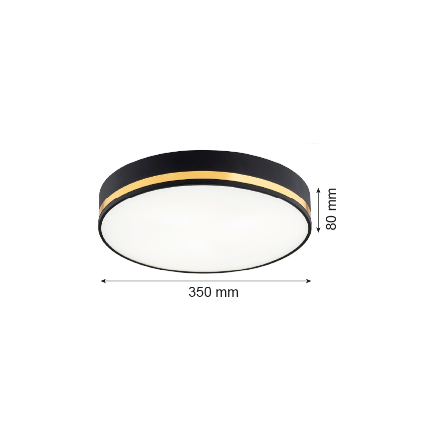 Argon 7041 - Deckenleuchte AMORE 2xE27/15W/230V Durchschn. 35 cm schwarz/gold