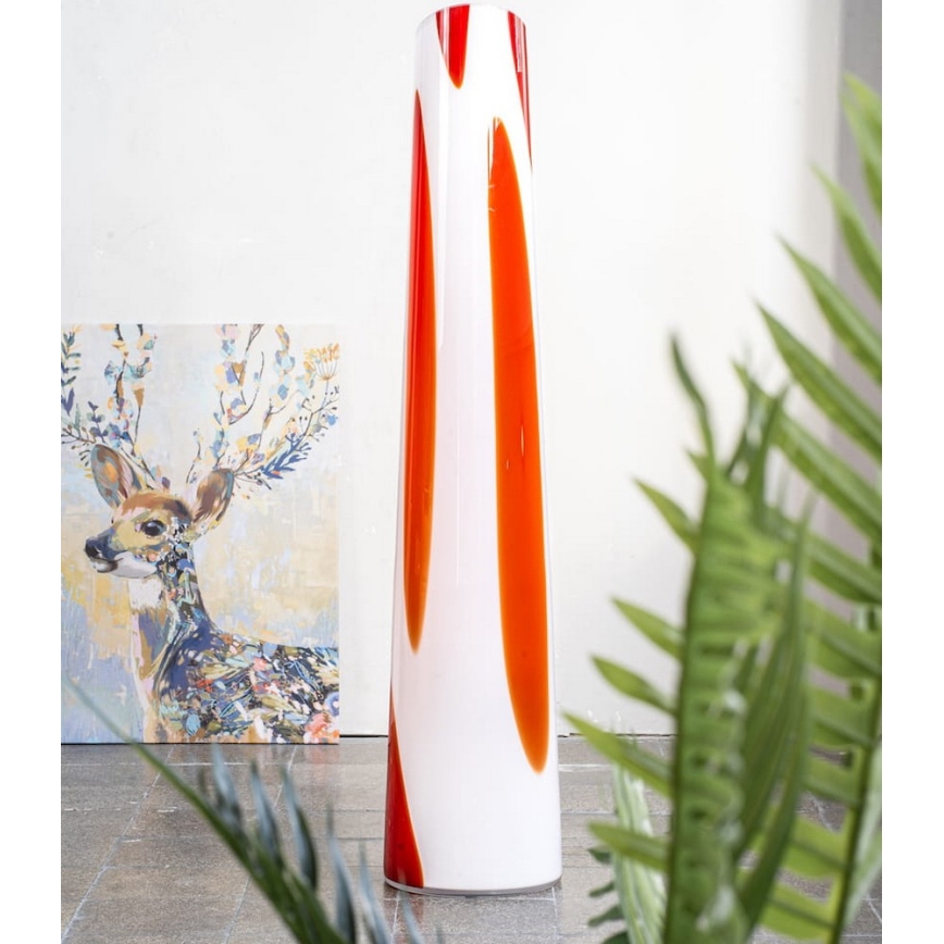 Argon 7042 - Lampada con piedistallo POLONIA 2xE27/15W/230V bianco/rosso
