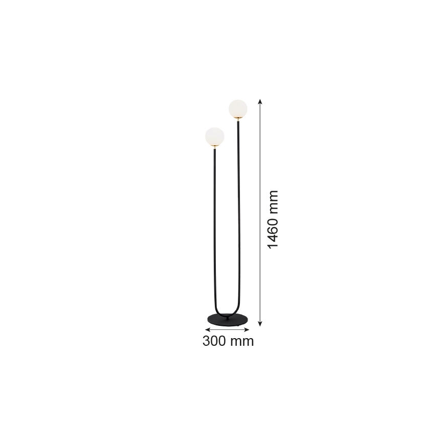 Argon 7073 - Bodenlampe FERRONE 2xE14/7W/230V schwarz/weiß/gold