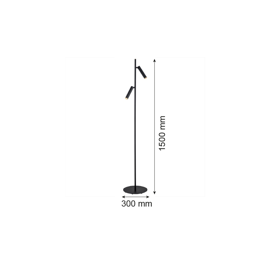 Argon 7082 - Lampada con piedistallo TORRE 2xG9/6W/230V nero