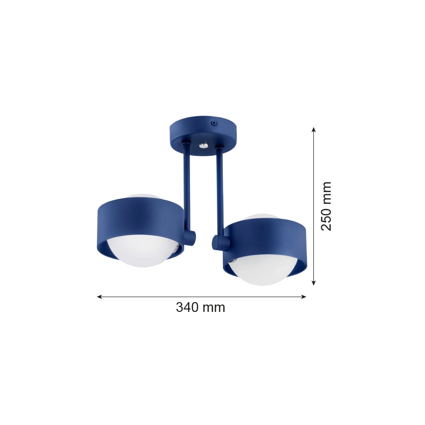 Argon 7090 - Lampadario su palo MASSIMO PLUS 2xG9/6W/230V blu