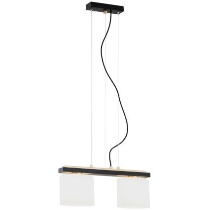 Argon 7164 - Lampadario a sospensione con filo CANOA 2xE27/15W/230V nero