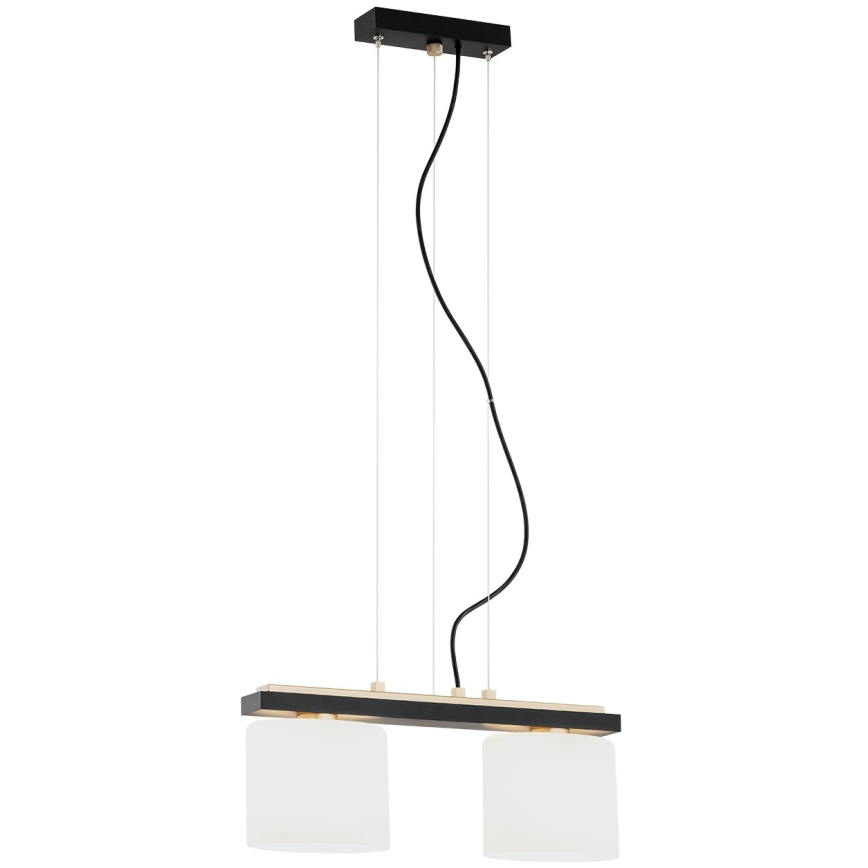 Argon 7164 - Lampadario a sospensione con filo CANOA 2xE27/15W/230V nero