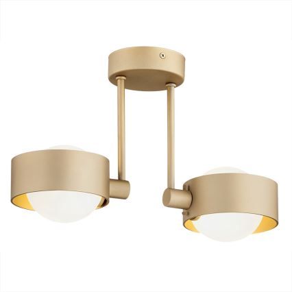 Argon 7215 - Lampadario da bagno a sospensione con supporto rigido MASSIMO PLUS 2xG9/6W/230V IP44 oro