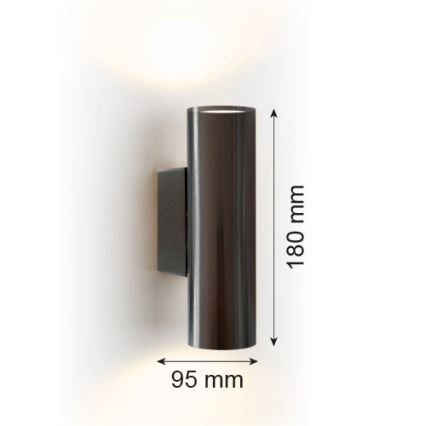 Argon 7231 - Applique murale MITOS PLUS 2xGU10/5W/230V noir