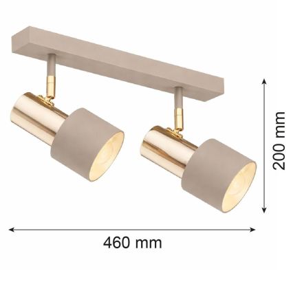 Argon 7299 - Spotleuchte DOR 2xE27/15W/230V gold/beige