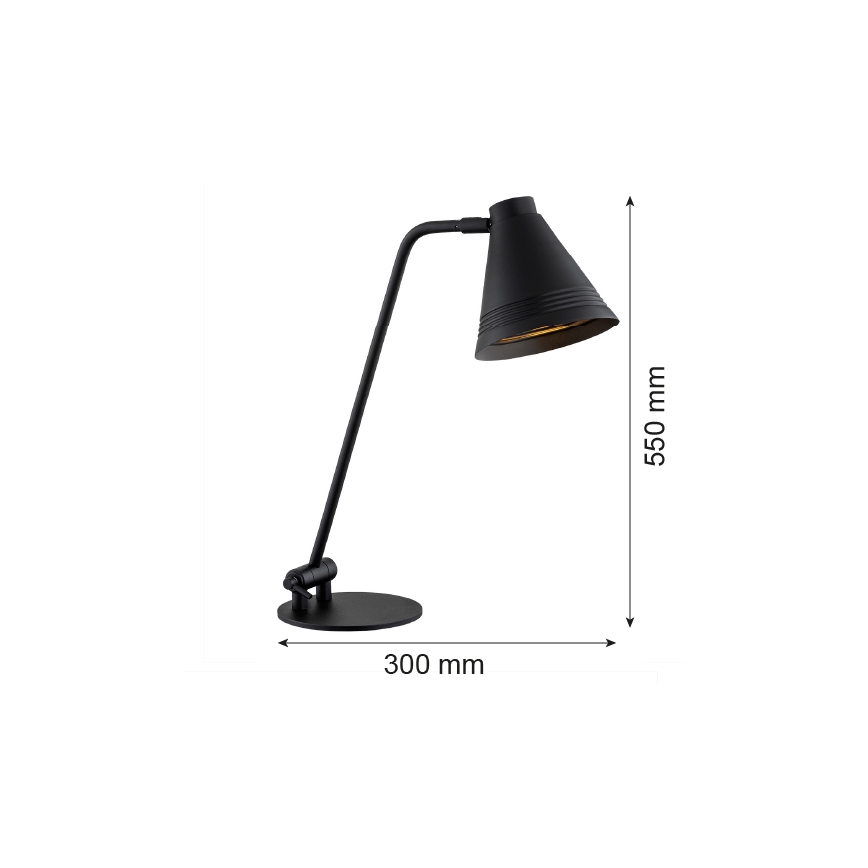 Argon 8002 - Lampe de table AVALONE 1xE27/15W/230V noir