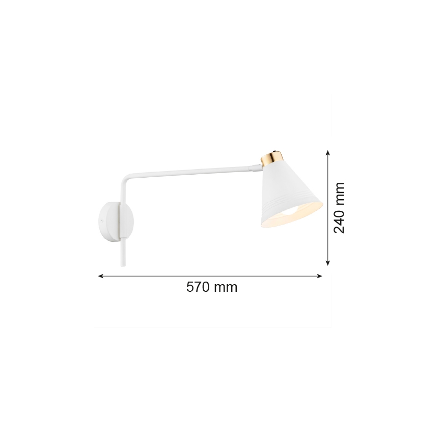 Argon 8007 - Applique AVALONE 1xE27/15W/230V 57 cm bianco/oro
