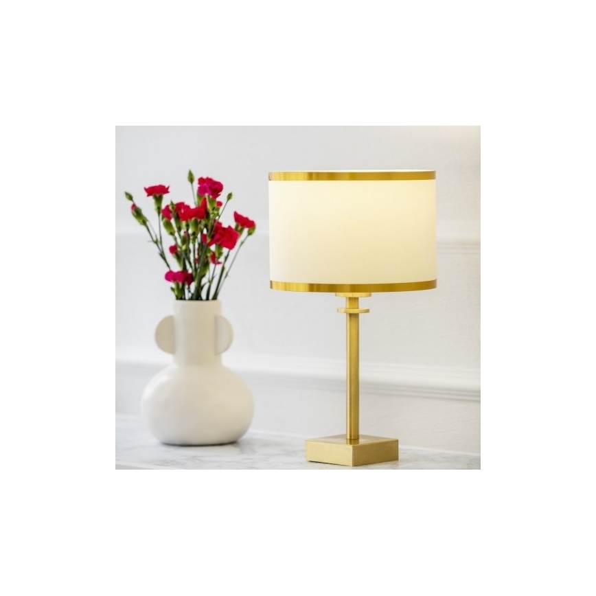 Argon 8029 - Lampada da tavolo ABBANO 1xE27/15W/230V ottone/bianco