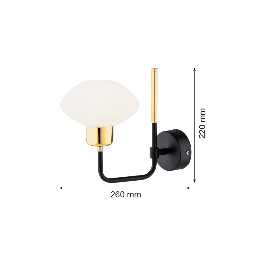 Argon 8032 - Applique RAVELLO 1xE14/15W/230V nero/oro