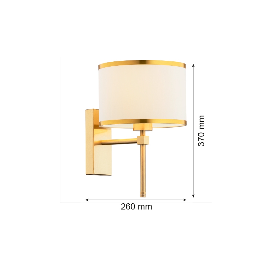 Argon 8033 - Applique ABBANO 1xE27/15W/230V ottone/bianco