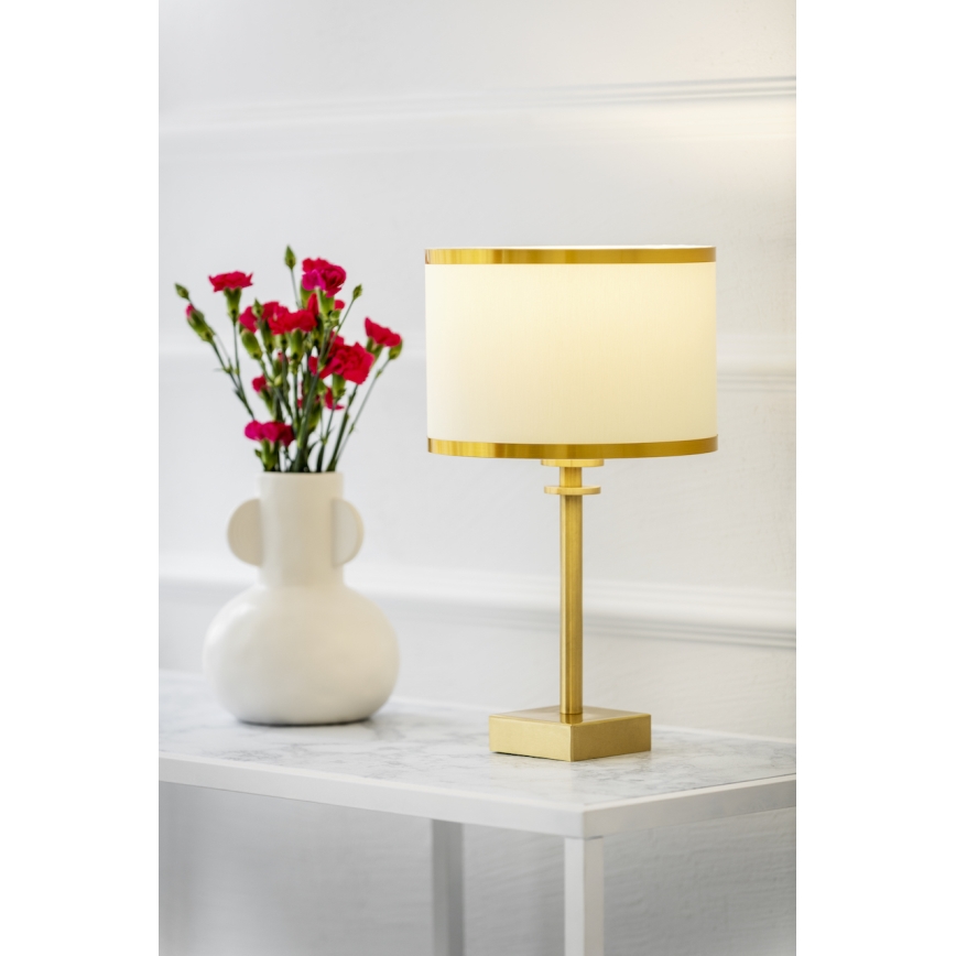 Argon 8047 - Lampada da tavolo ABBANO 1xE27/15W/230V ottone/bianco