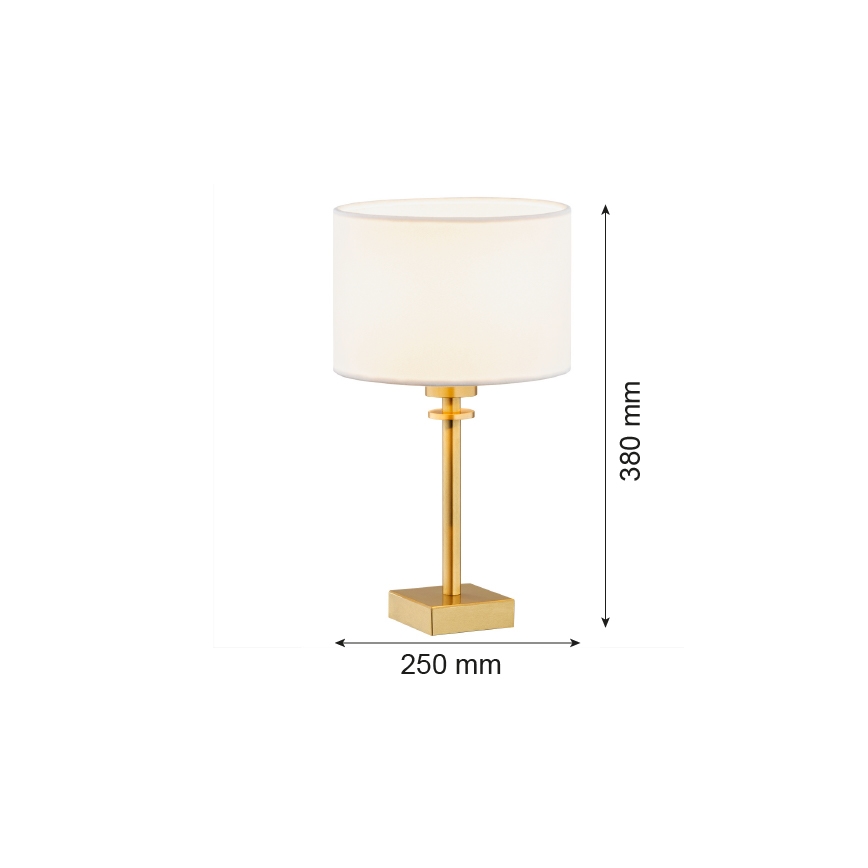 Argon 8047 - Lampada da tavolo ABBANO 1xE27/15W/230V ottone/bianco