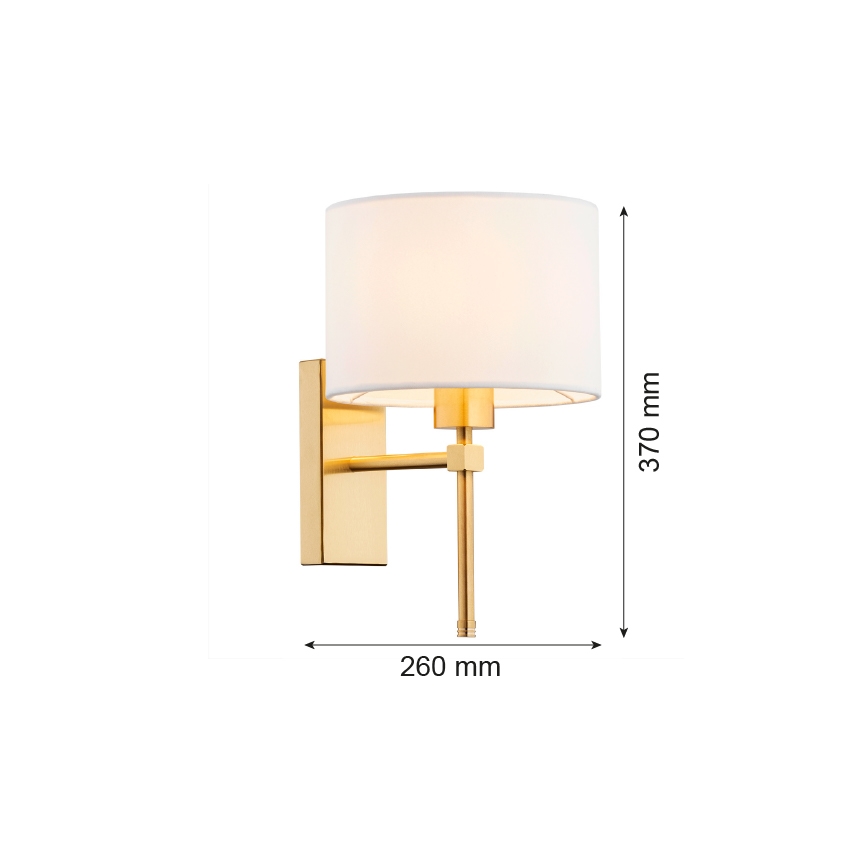 Argon 8048 - Applique ABBANO 1xE27/15W/230V ottone/bianco