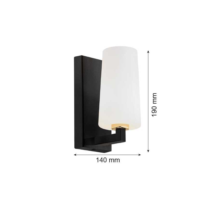 Argon 8056 - Applique CAMELOT PLUS 1xE27/15W/230V nero/bianco/oro