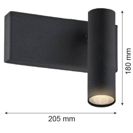 Argon 8065 - Spot mural ETNA 1xG9/6W/230V noir