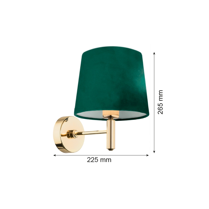 Argon 8105 - Wandlampe PONTE 1xE27/15W/230V grün/messing