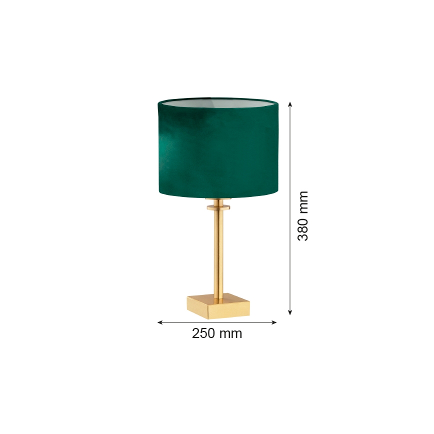 Argon 8106 - Lampada da tavolo ABBANO 1xE27/15W/230V ottone/verde