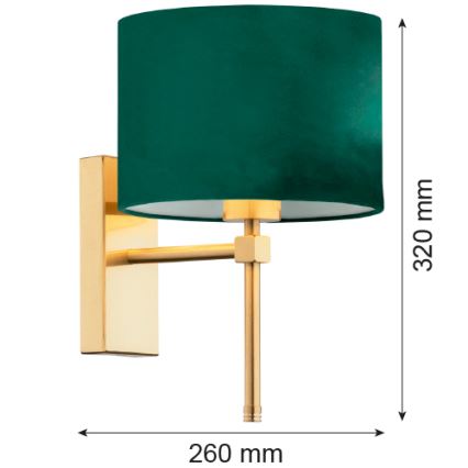 Argon 8107 - Applique ABBANO 1xE27/15W/230V ottone/verde