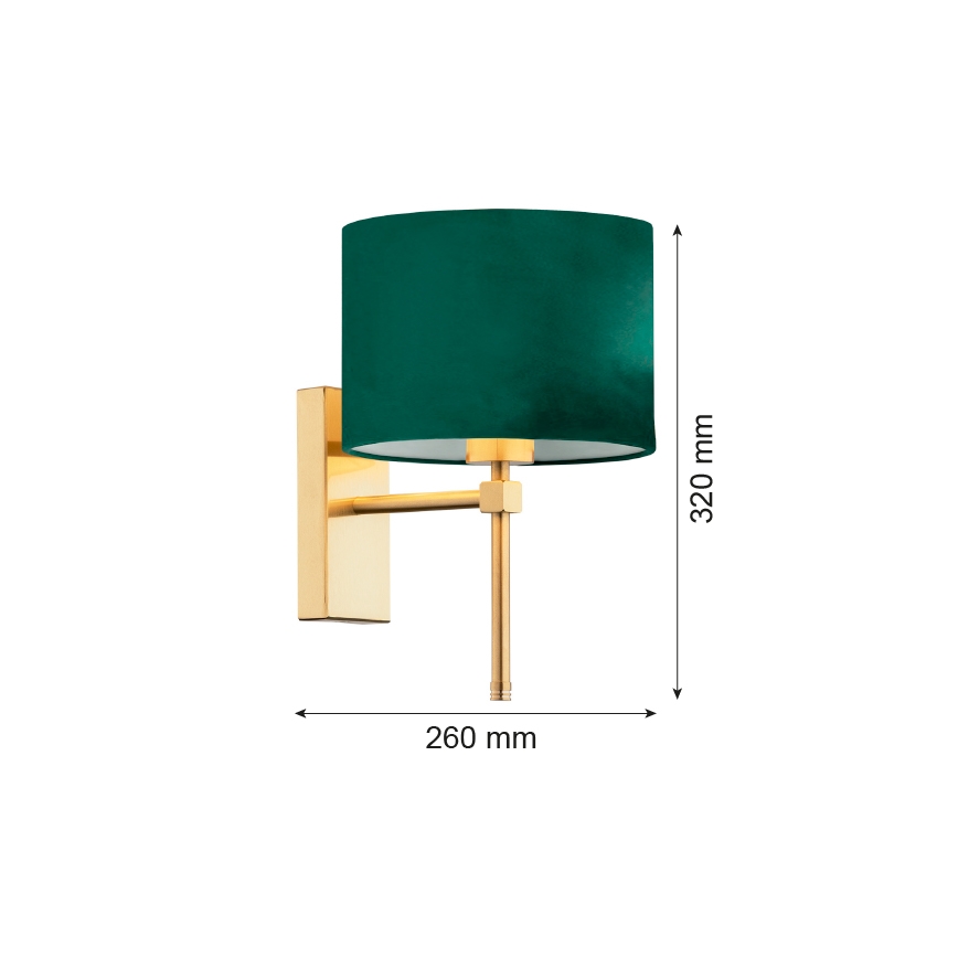 Argon 8107 - Applique ABBANO 1xE27/15W/230V ottone/verde