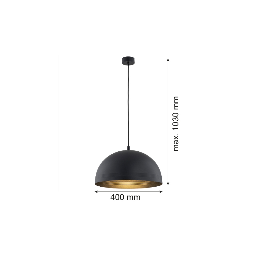 Argon 8242 - Lampadario a sospensione con filo BONITA 1xE27/15W/230V nero