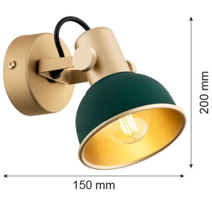 Argon 8247 - Faretto LENORA 1xE14/7W/230V oro/verde
