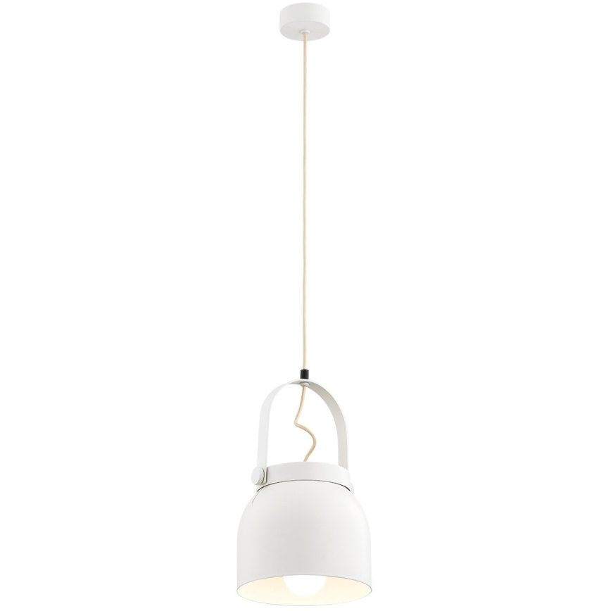 Argon 8280 - Lampadario a sospensione con filo LOGAN 1xE27/15W/230V diametro 20 cm bianco
