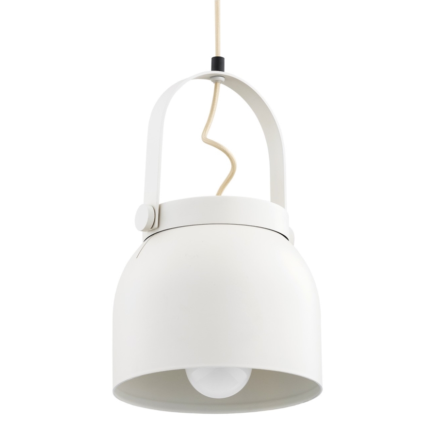 Argon 8280 - Lampadario a sospensione con filo LOGAN 1xE27/15W/230V diametro 20 cm bianco