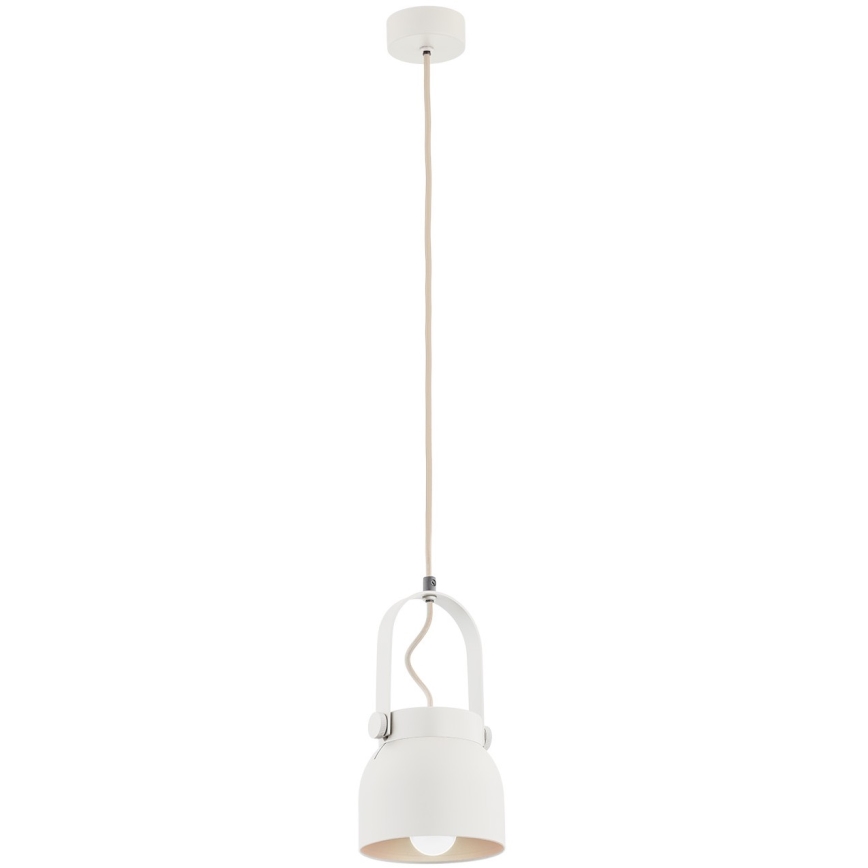 Argon 8290 - Lampadario a sospensione con filo LOGAN 1xE27/15W/230V diametro 14 cm bianco