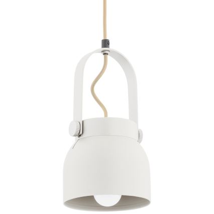 Argon 8290 - Lampadario a sospensione con filo LOGAN 1xE27/15W/230V diametro 14 cm bianco