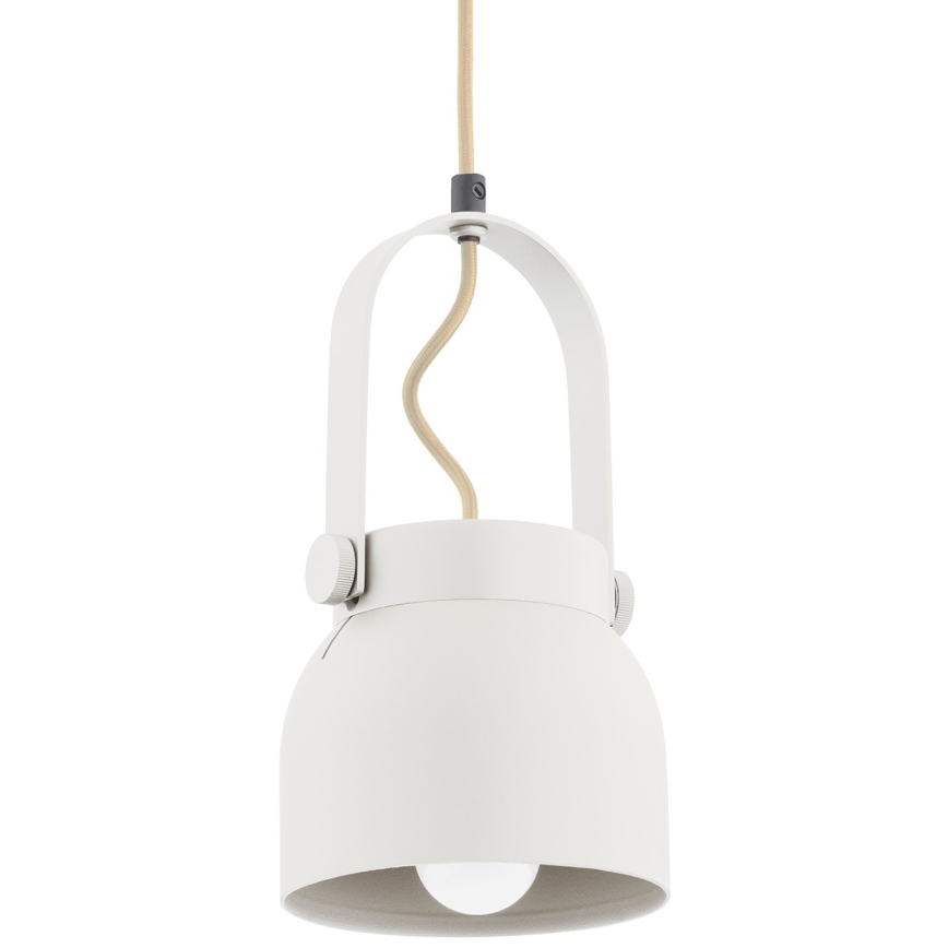 Argon 8290 - Lampadario a sospensione con filo LOGAN 1xE27/15W/230V diametro 14 cm bianco