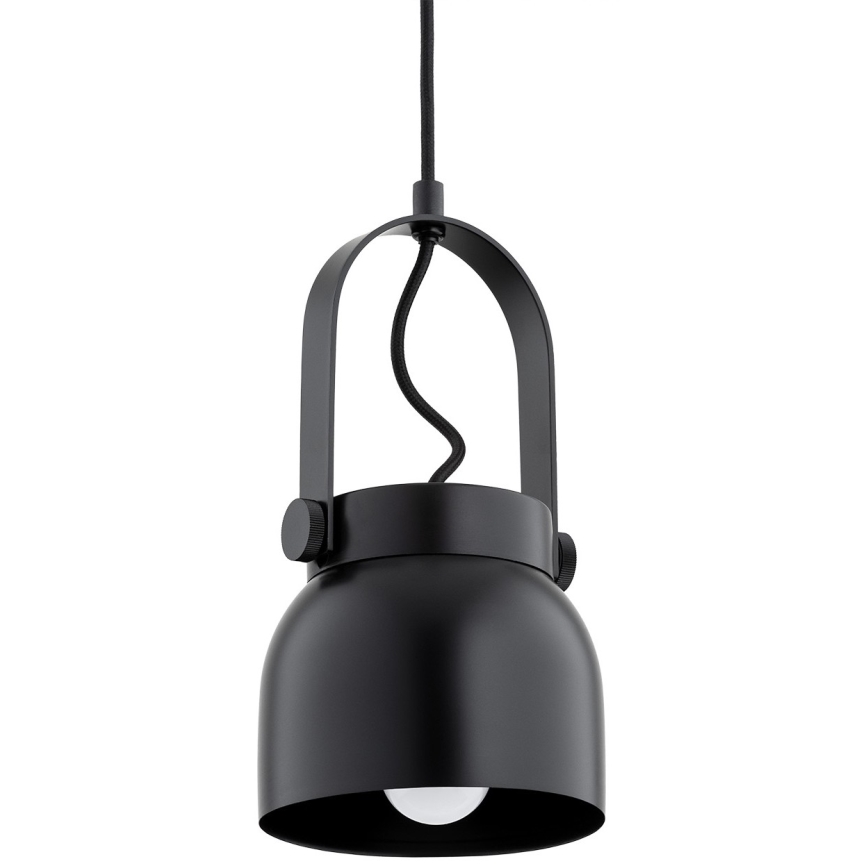 Argon 8291 - Lampadario a sospensione con filo LOGAN 1xE27/15W/230V diametro 14 cm nero